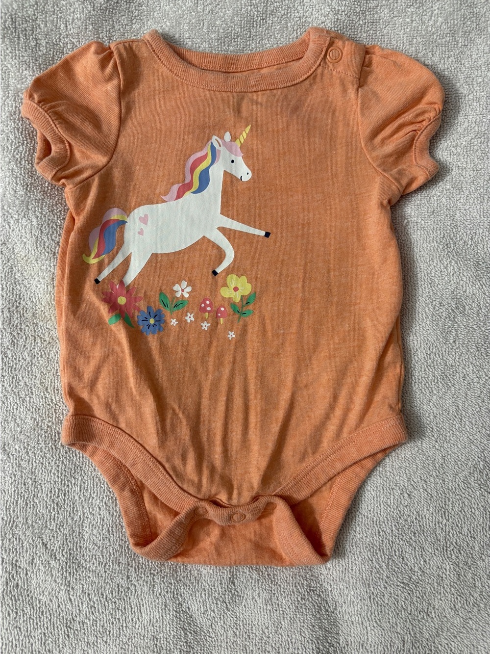 Garanimals Orange Unicorn Graphic Baby One-Piece